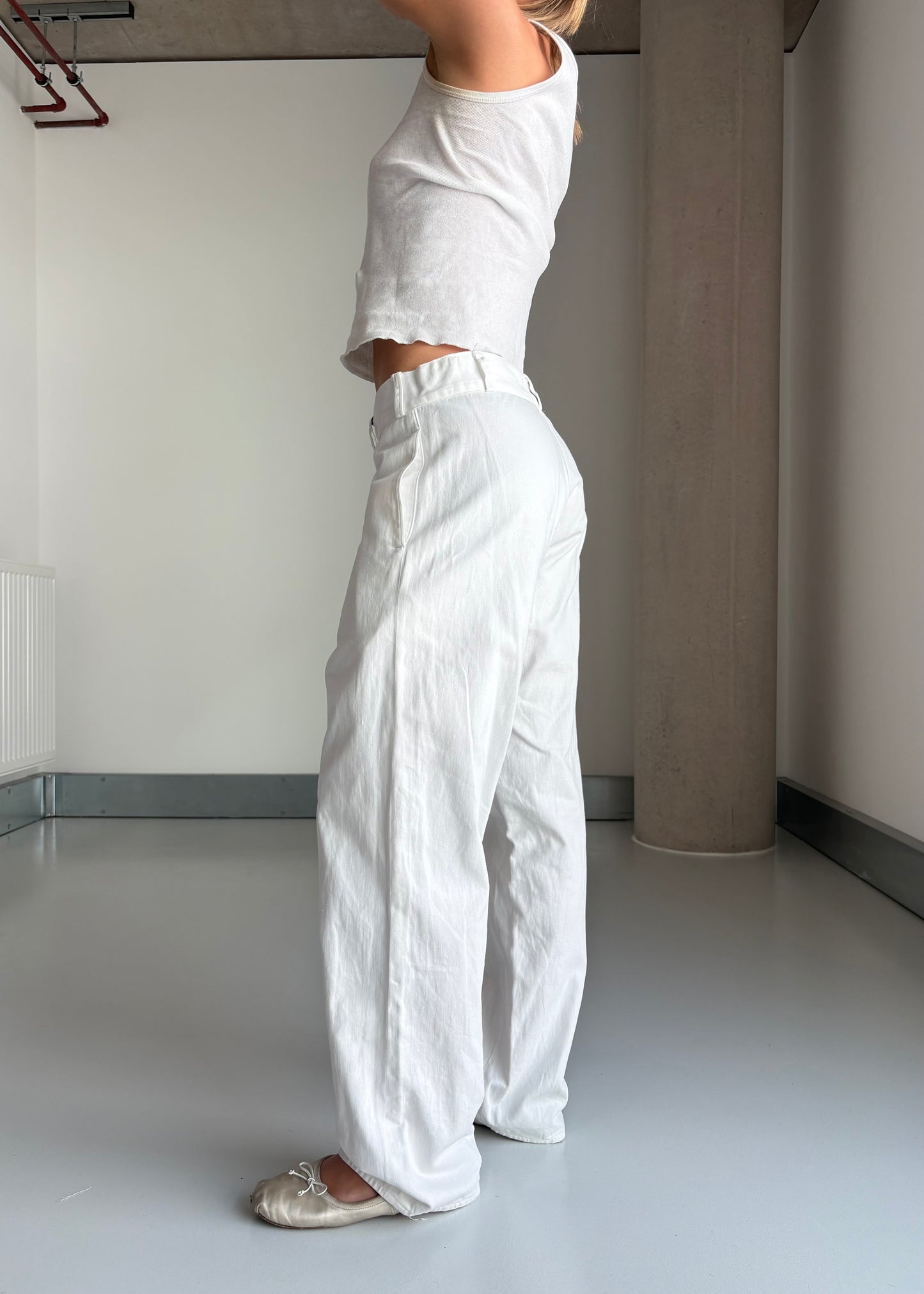 1950S WHITE WORK PANTS