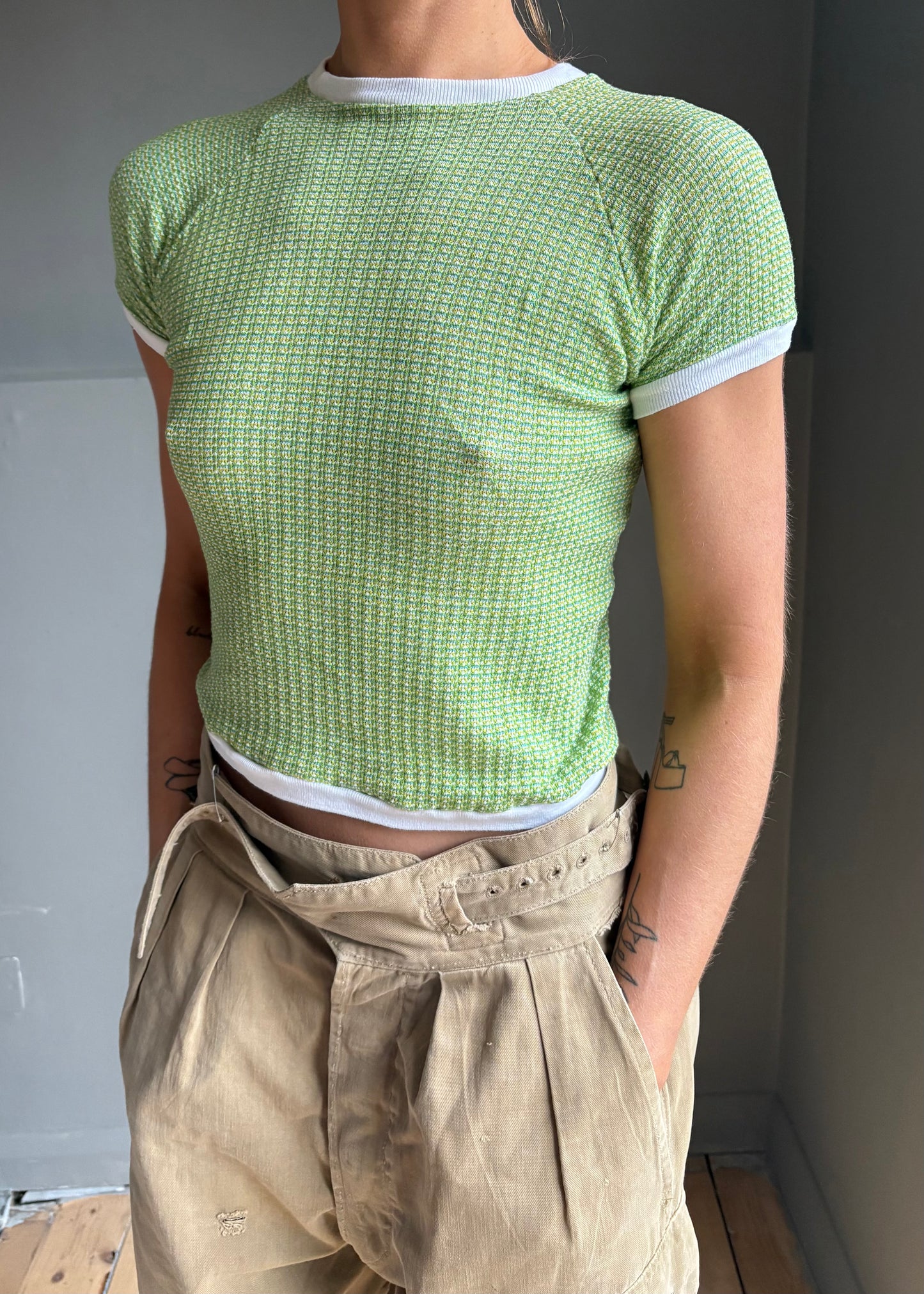 1960s fine knit ringer T-shirt
