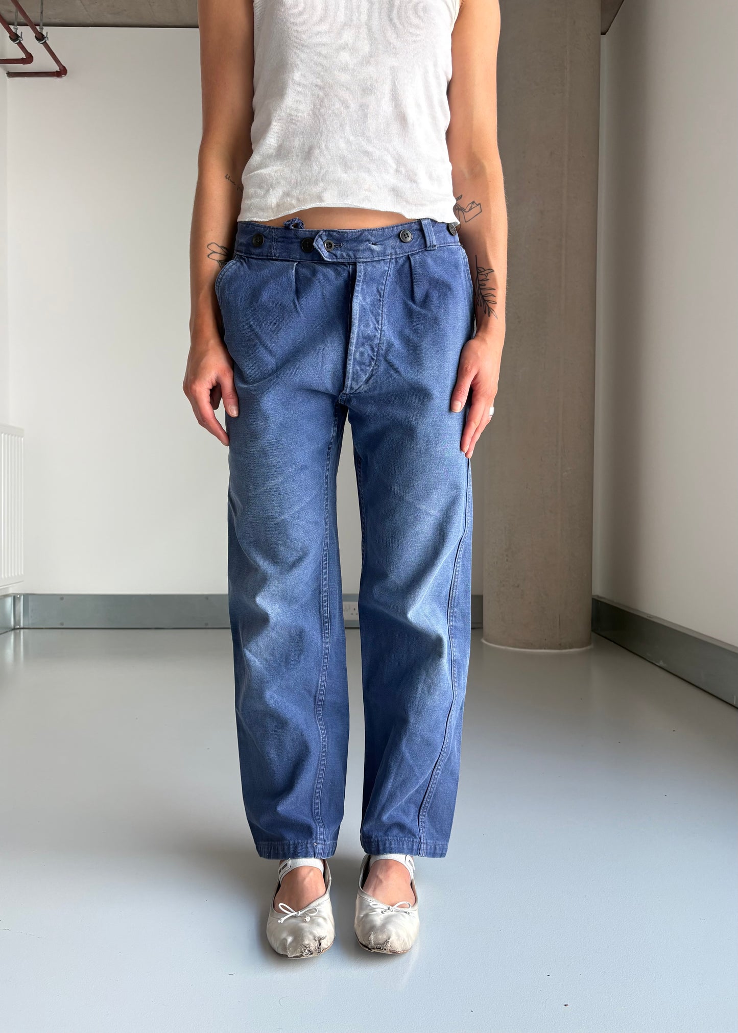 60S WORKWEAR BUTTON WAIST