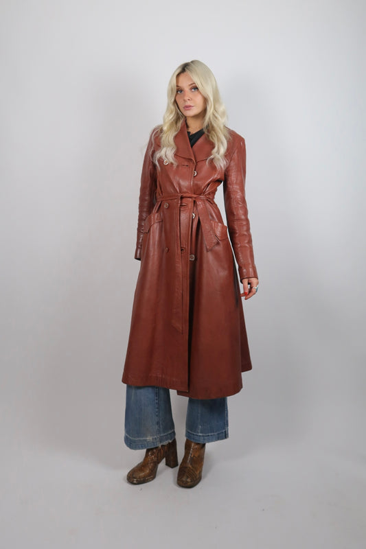 1970s leather trench coat