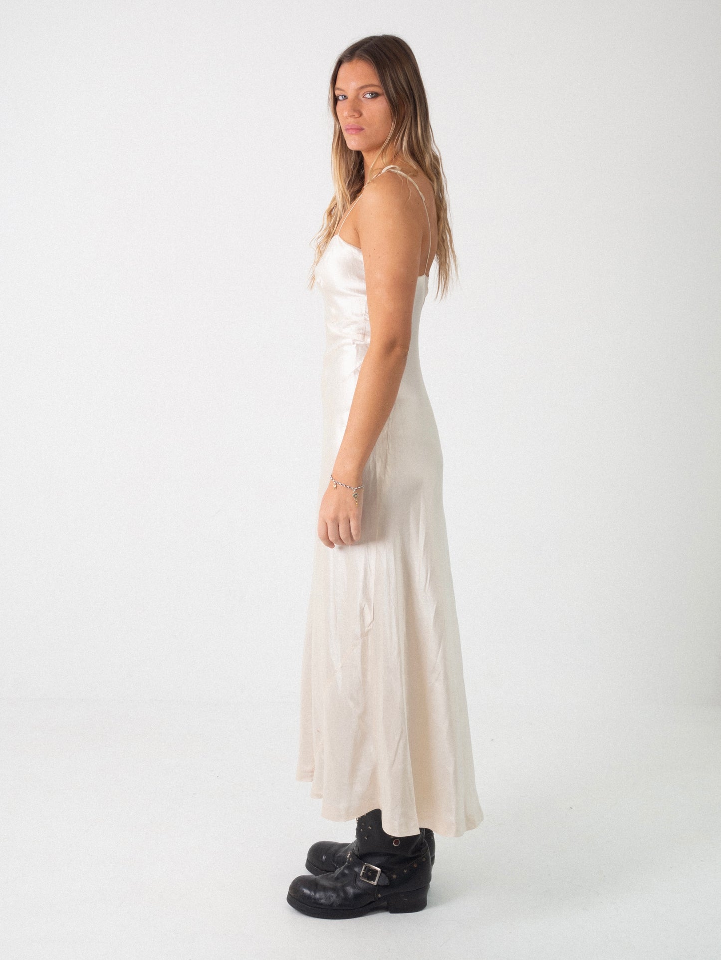 30S/40S CHAMPAGNE SILK DRESS