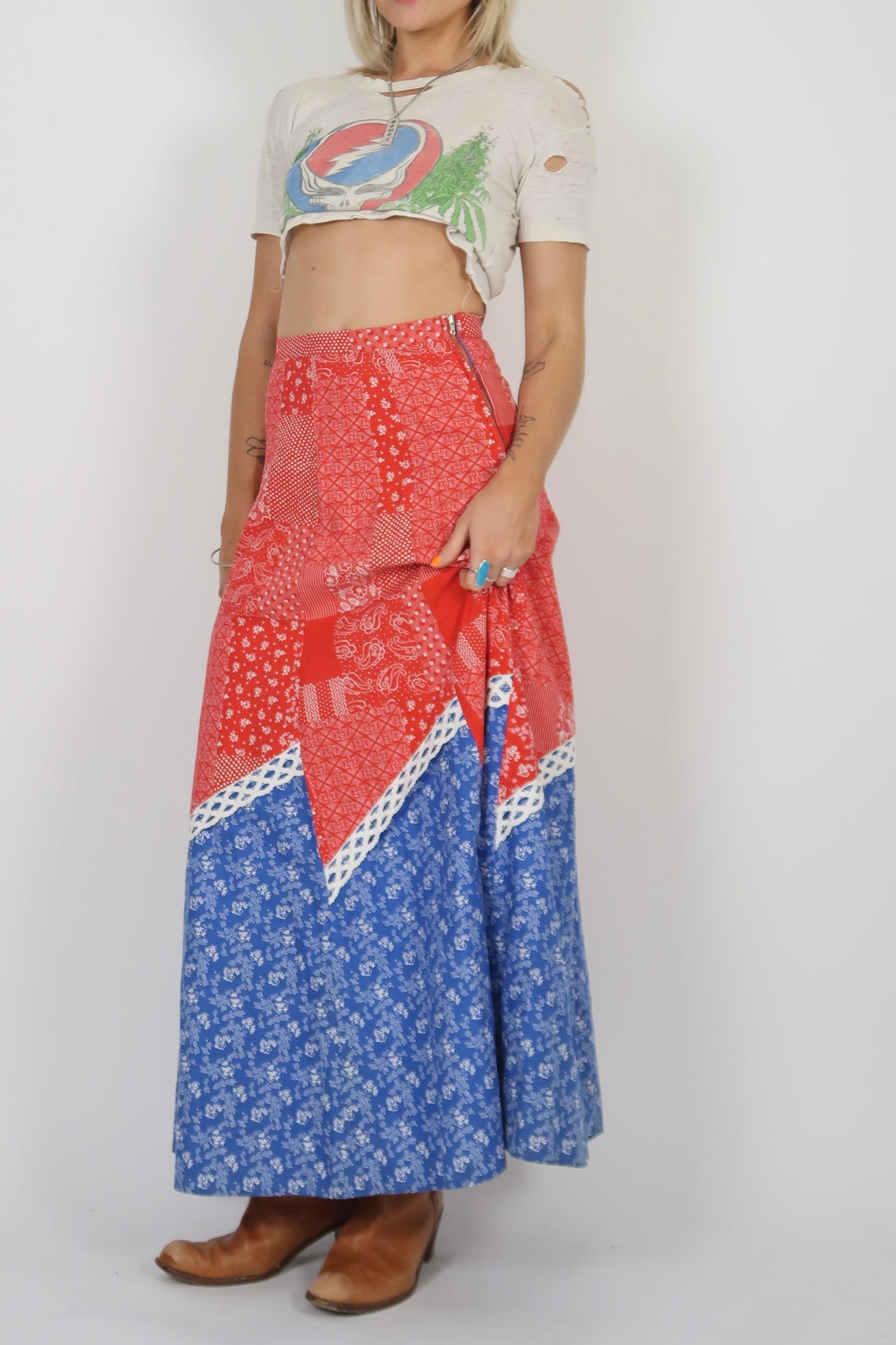 1970s cotton maxi skirt