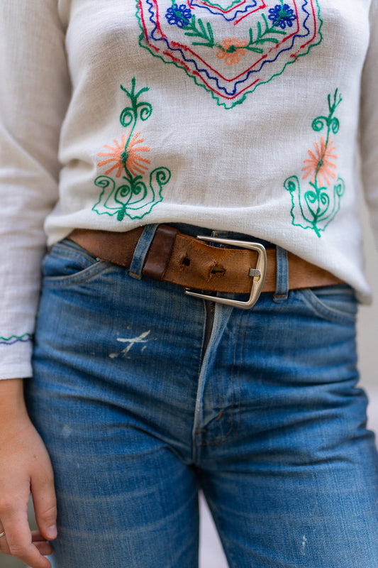 SOFT TAN LEATHER BELT