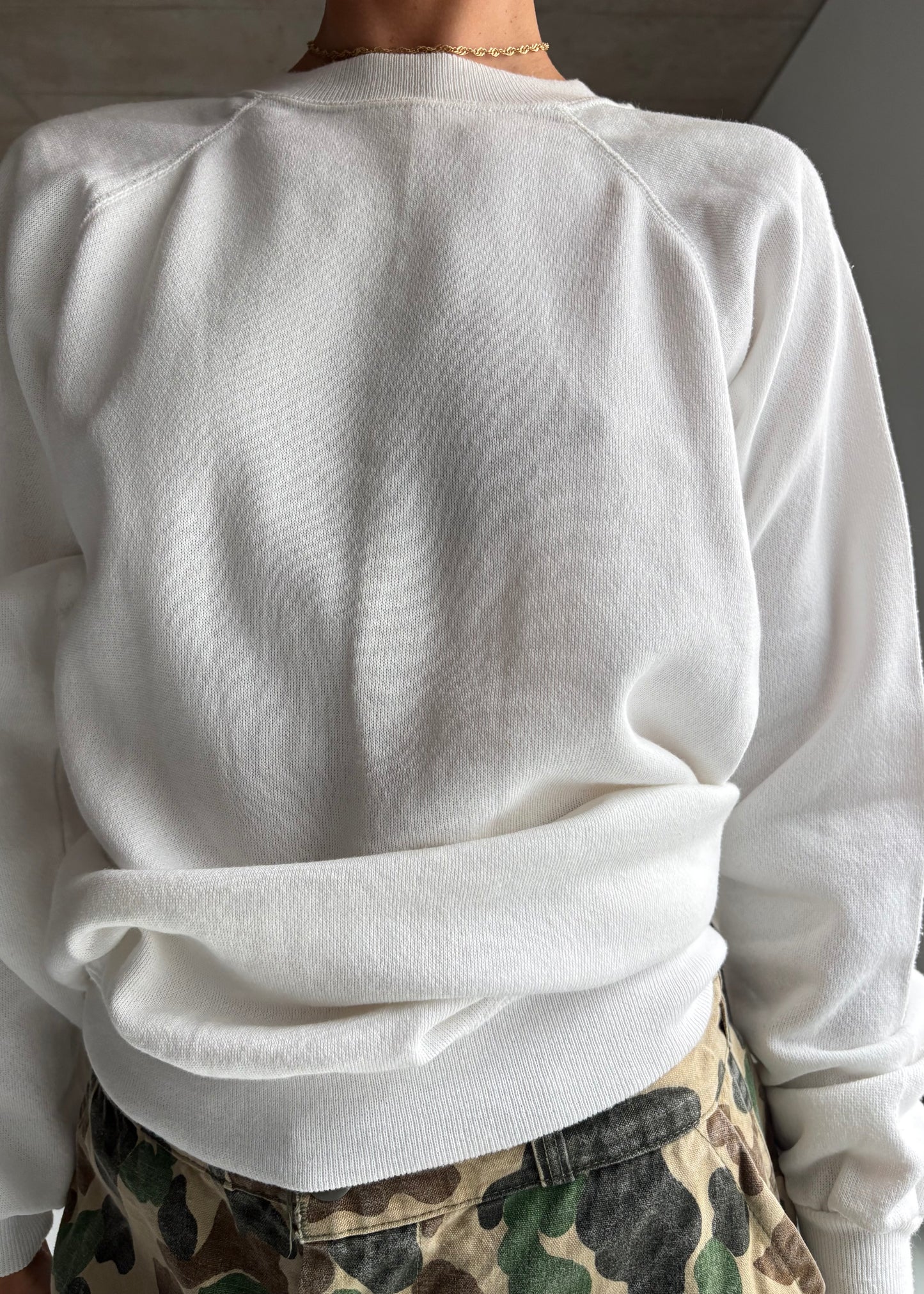 1980s white sweatshirt