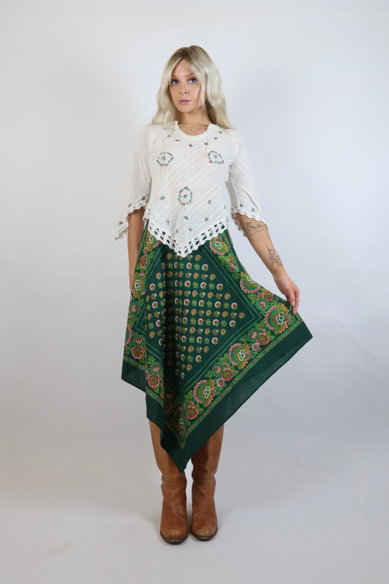 1970s cotton midi skirt