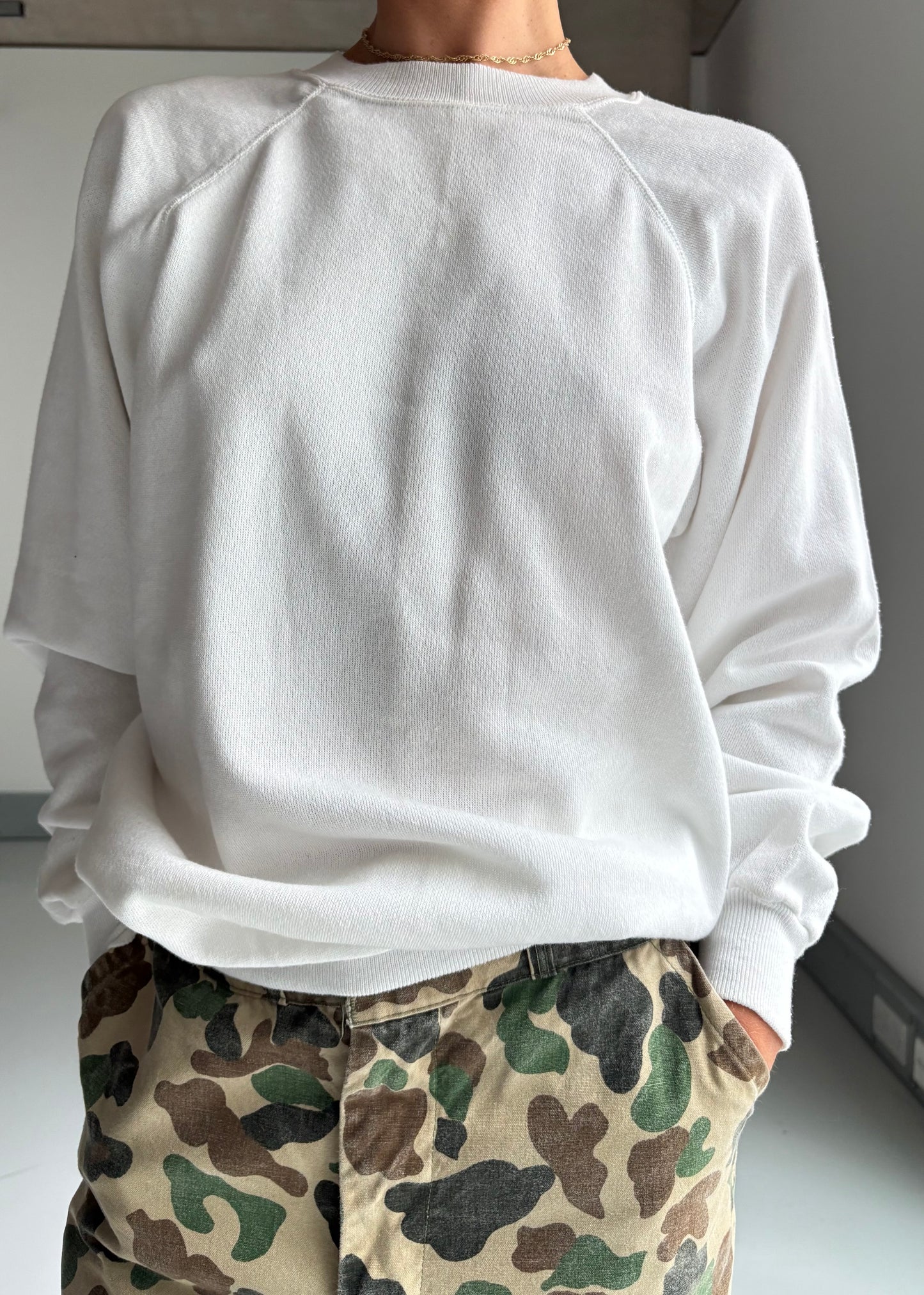 1980s white sweatshirt