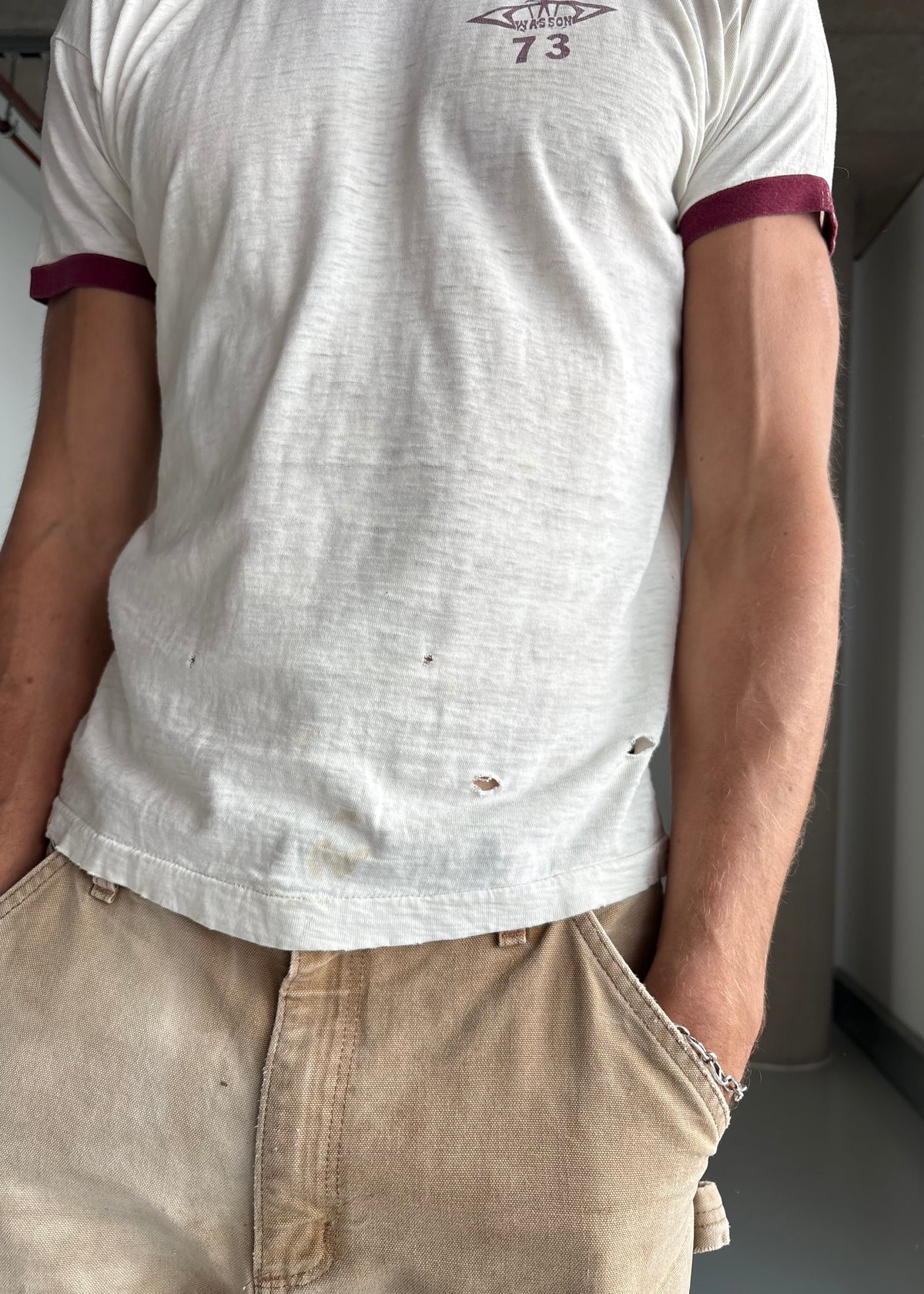 THRASHED 70S RINGER TEE
