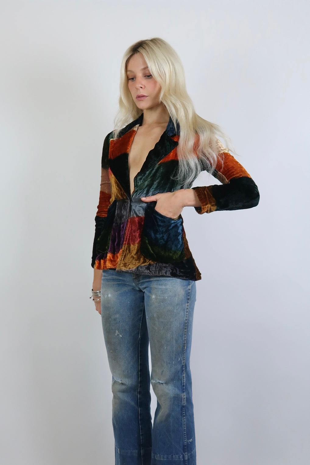 Late 60s early 70s velvet patchwork blazer