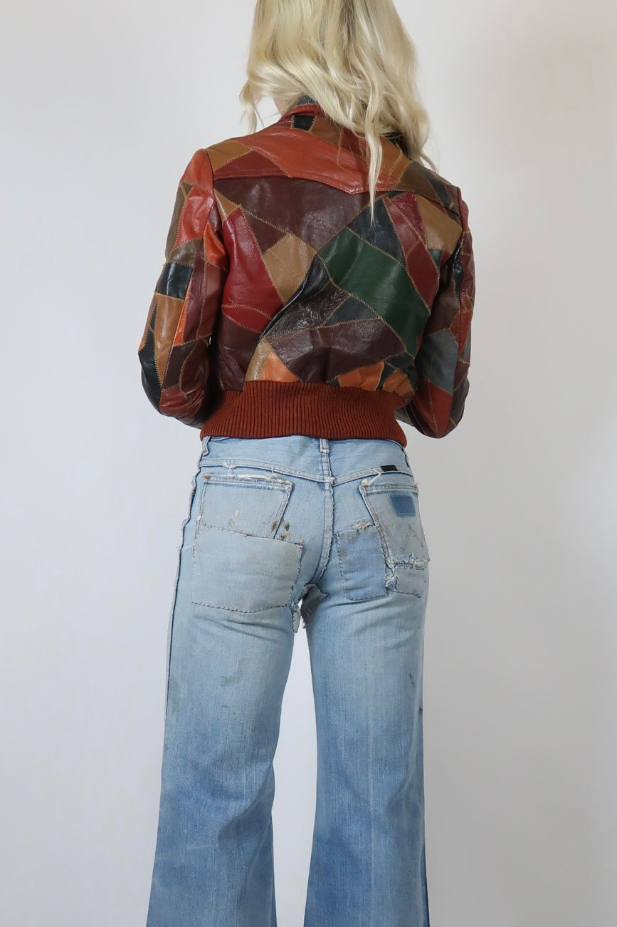 1970s leather bomber