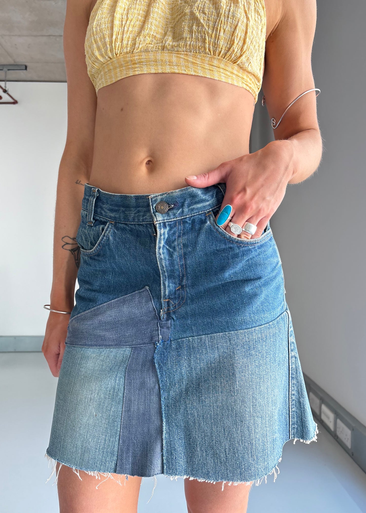 LEVIS PATCHED DENIM SKIRT