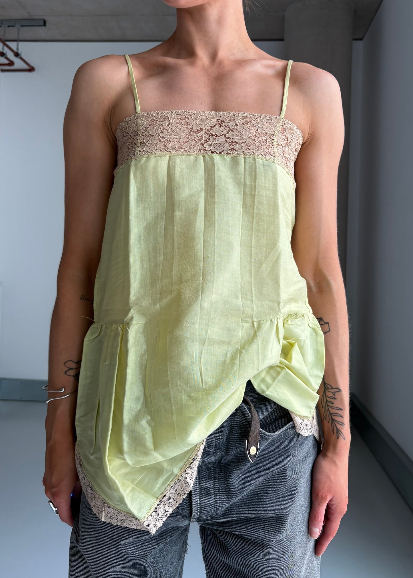 ANTIQUE TEDDY SLIP GREEN